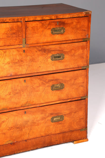 Wunderschöne Maritime Kommode Englisch Military Chest Schrank Schubladenkommode Wäschekommode Antik