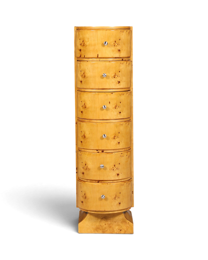 Wunderschönes Art Deco Stil Birke Highboard Kommode Vertiko Schubladenkommode