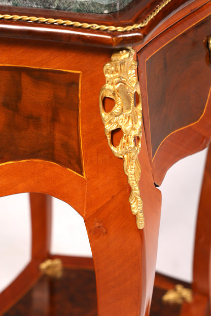 Traumhafter Louis XV Beistelltisch Barock Stil Ablagetisch Marmor Kommode Telefontisch