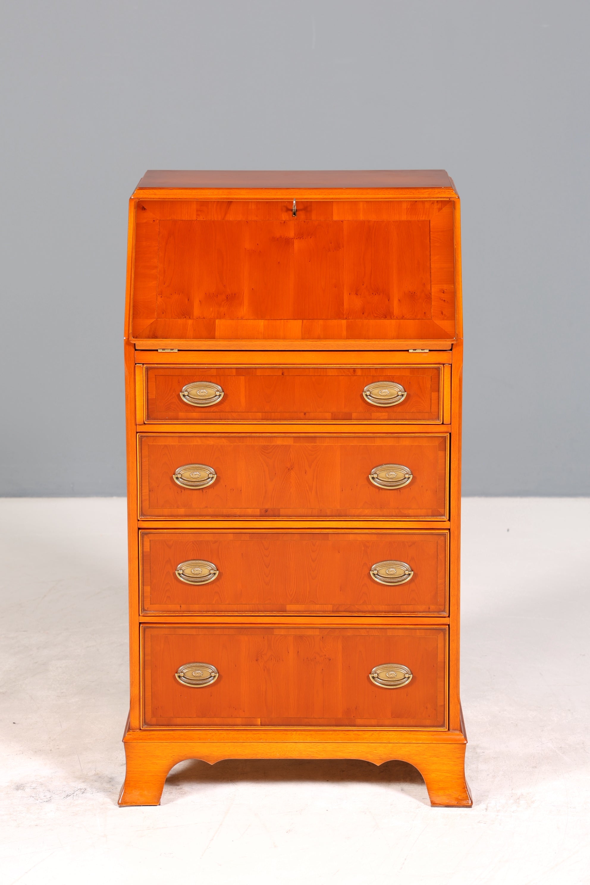 Stilvoller Englischer Sekretär Original Heldense Büro Schreibtisch Eibe Antik 60s Schreibkommode UK