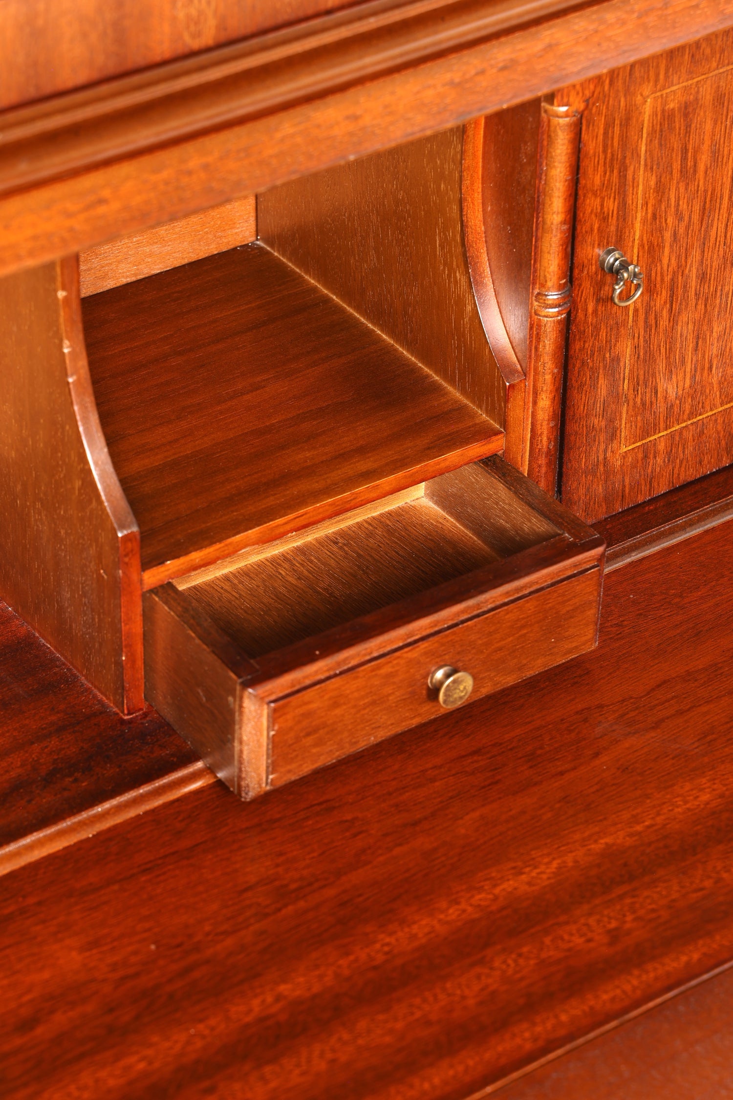 Traumhafter Englischer Sekretär Büro Aufsatzsekretär Antik 60S Vitrinen Schrank UK