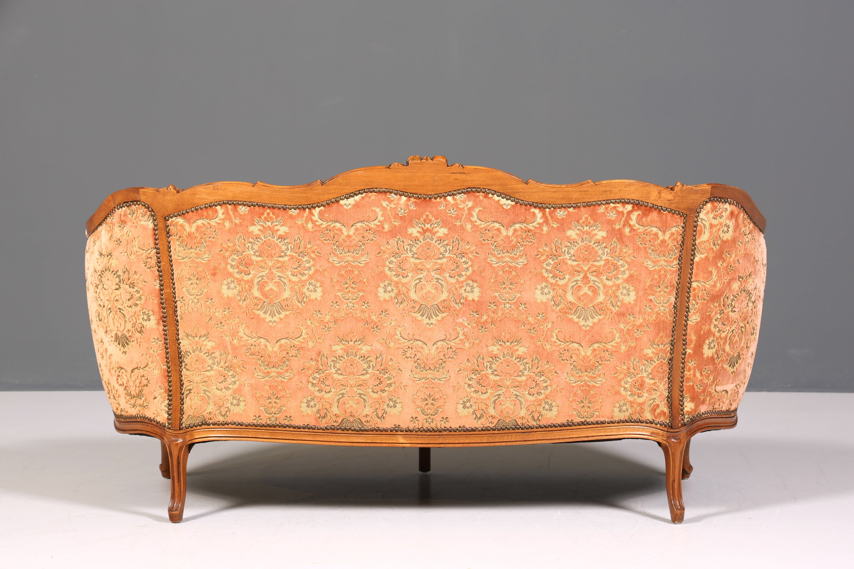 Wunderschönes Chippendale Sofa Barock Stil Couch Samt Stoff Rococo 2 Sitzer Canapé
