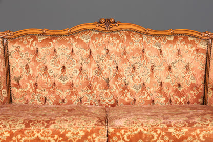 Wunderschönes Chippendale Sofa Barock Stil Couch Samt Stoff Rococo 2 Sitzer Canapé