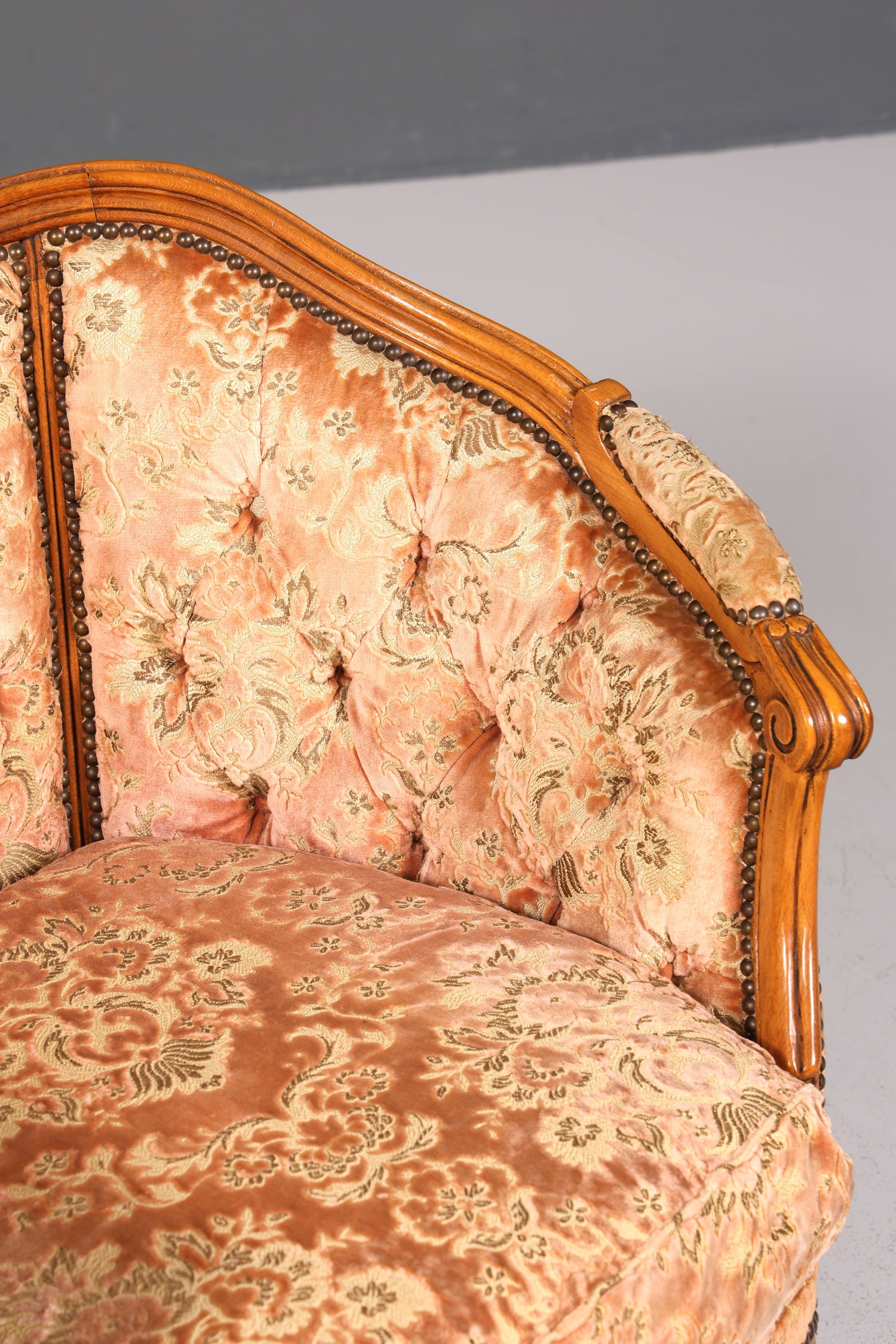 Wunderschöner Chippendale Armlehnsessel Barock Stil Sessel Armchair Samt Stoff Rococo Stil Sessel 1 von 2