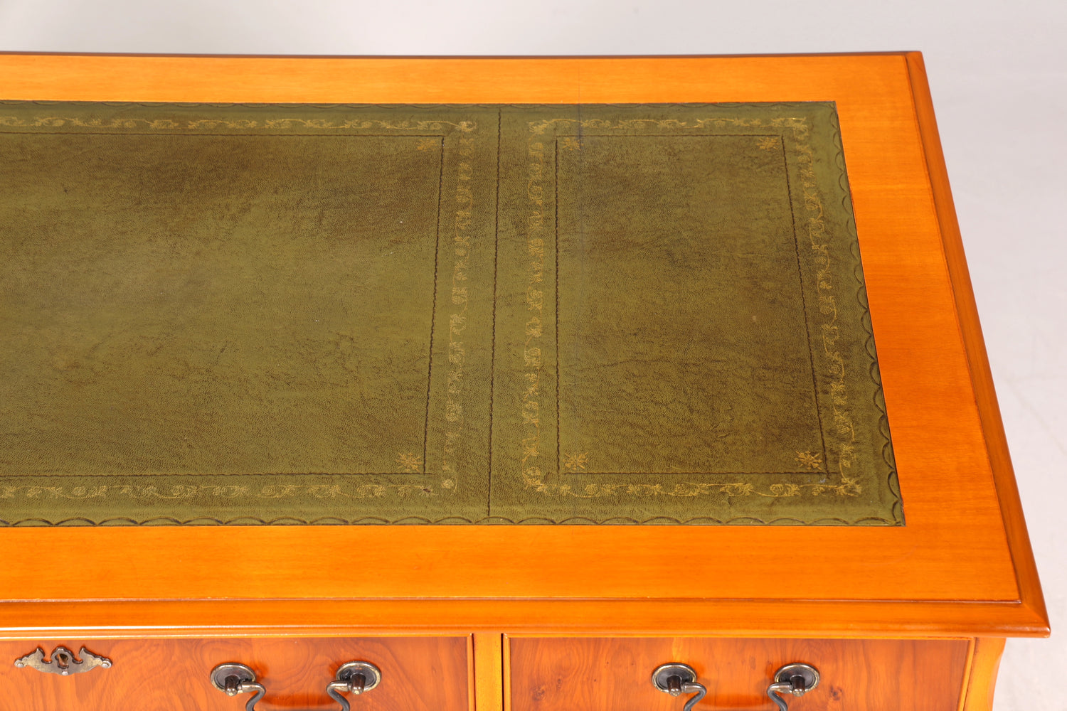 Wunderschöner Englischer Schreibtisch Englisch Eibe Desk Leder Auflage Antik Stil Bürotisch Office Desk