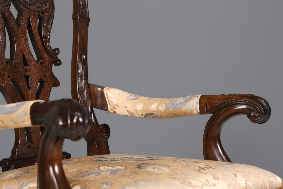 Chippendale Stil Armlehnstuhl Viktorianischer Stil Stuhl 1 von 2