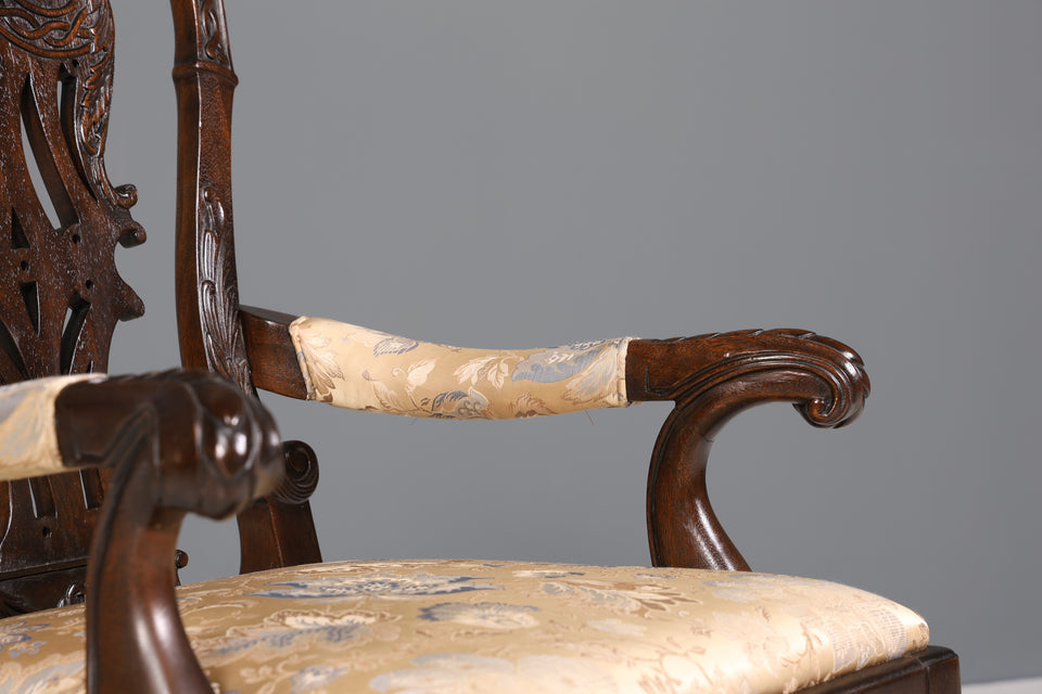 Chippendale Stil Armlehnstuhl Viktorianischer Stil Stuhl 2 von 2
