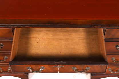Wunderschöner Englischer Schreibtisch Mahagoni echt Lederauflage Bürotisch Antik Office Desk