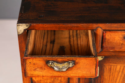 Beautiful Asian cabinet, antique chest of drawers, solid wood, genuine brass, vertiko