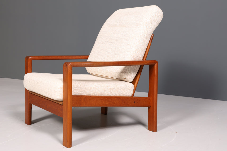 Schlichter Mid Century Sessel Danish Design Armlehnsessel Teak Holz Relax Sessel