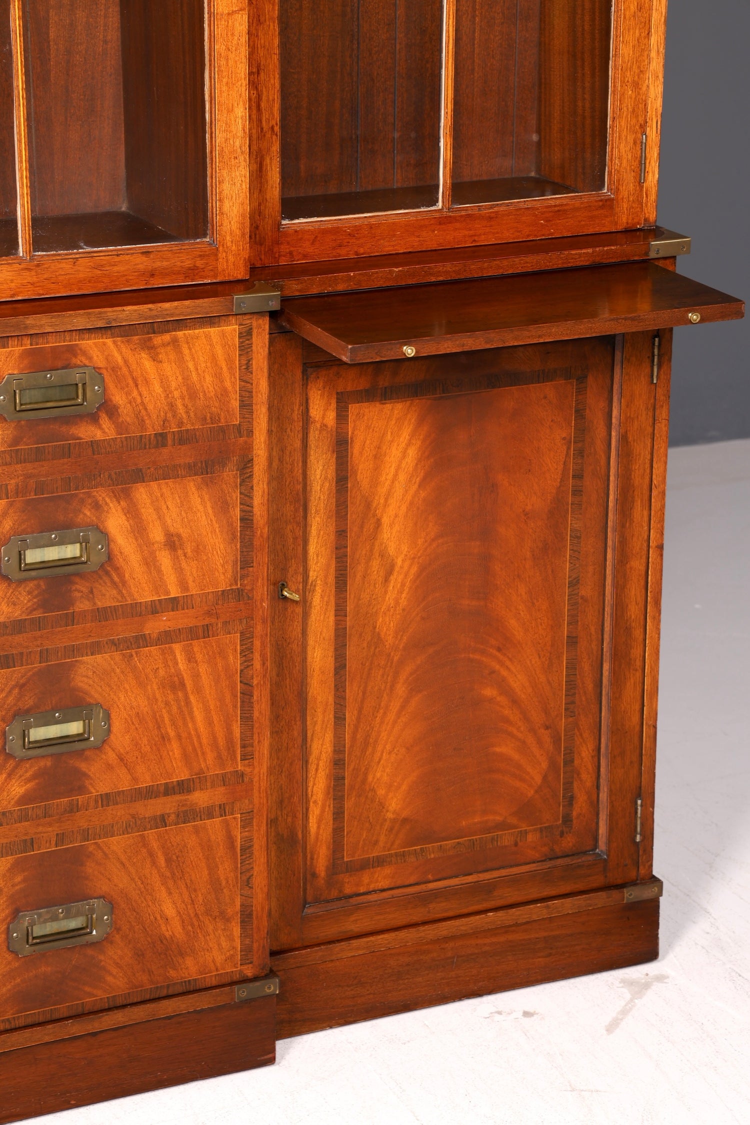 Wunderschöner Maritimer Vitrinenschrank Englisch Bibliothek Bücherschrank Buffet Antik Massiv Echt Holz Schrank UK Vintage