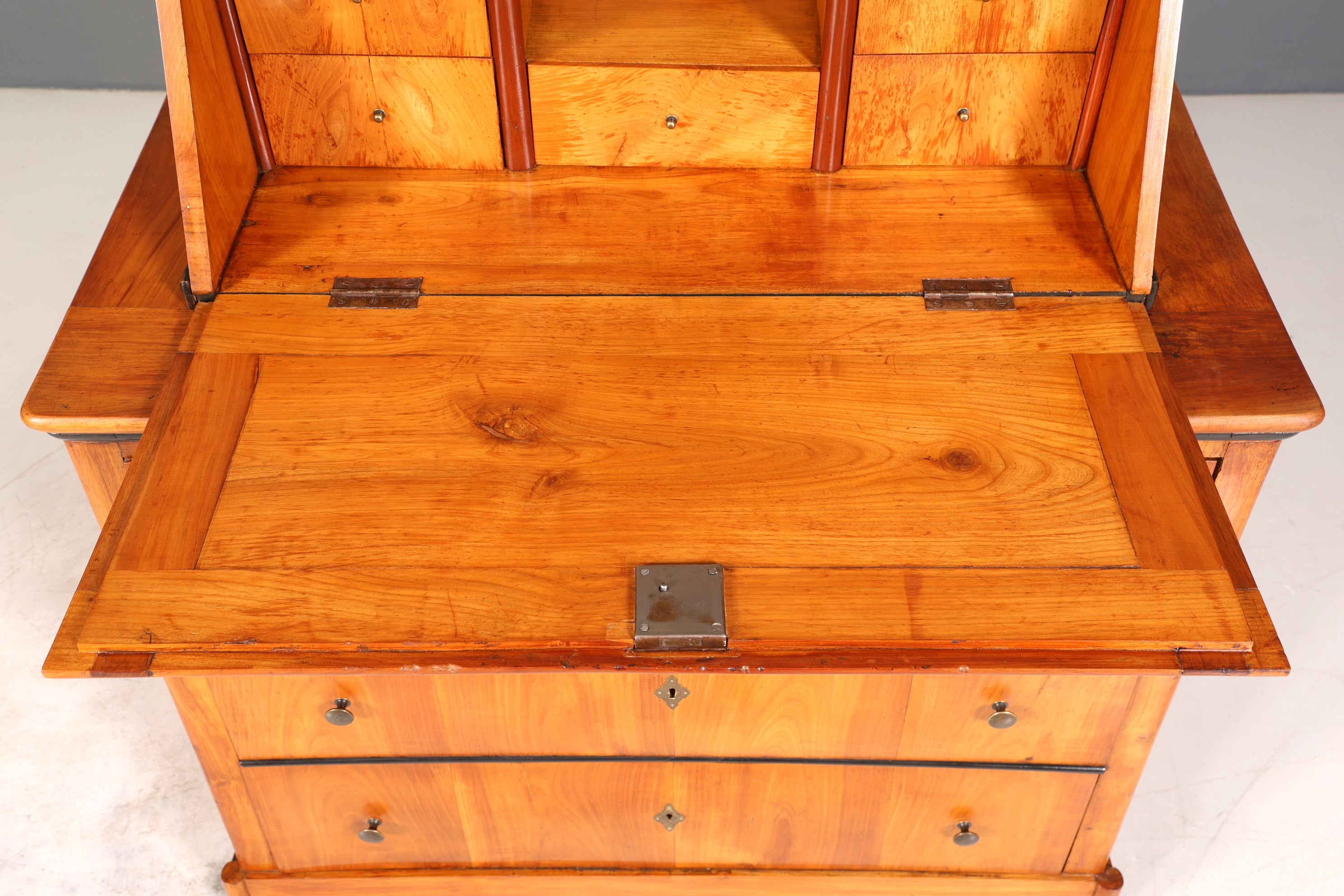 Wunderschöner Original Biedermeier Sekretär um 1860 Kommode Antik Bürokommode Englisch Säulen