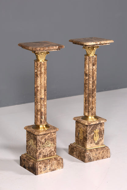 Traumhafte Barock Stil Säule Marmor Louis XV Blumensäule Naturstein Sockel Ablage