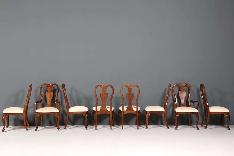 8x Wunderschöne "Queen Anne Stil" Esszimmer Stühle Küchenstühle Englisches Stuhl Set