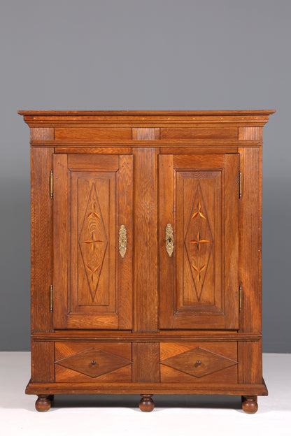 Wunderschöner Original Barock Schrank um 1780 massiv Holz Kleiderschrank Antik Wäscheschrank Eiche Dielenschrank