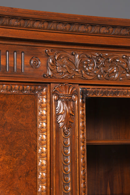 Wunderschöner Neorenaissance Bücherschrank Antik Vitrine Herrenzimmer Gründerzeit Buffet Schrank Regal Kanzlei