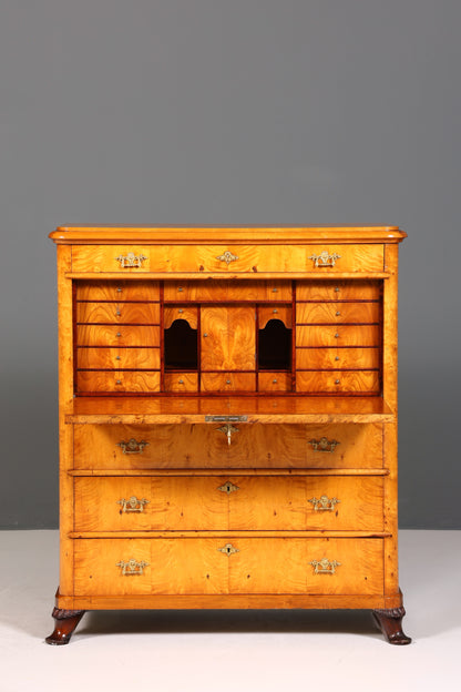 Stilvoller Biedermeier Sekretär Louis Philippe Vertiko Antik Kommode Schreibkommode Office Desk