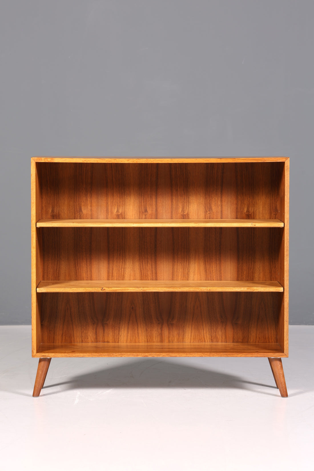F761 Finish WILL BE REPHACED AFTER REPAIR Beautiful Mid Century Shelf Vintage Bookcase 60s Wooden Shelf