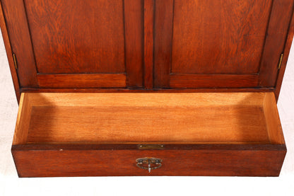 Traumhafte Jugendstil Vitrine Eiche Antik Bücherschrank Geschirrschrank Massiv Holz Glasvitrine Vitrinenschrank Vintage