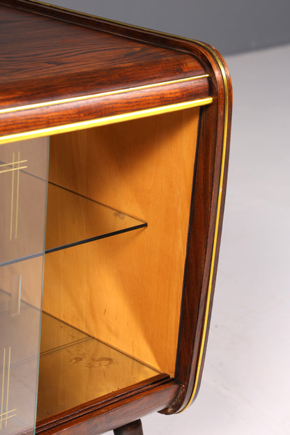 Wunderschöne Mid Century Vitrine Retro Bar Schrank Vintage Schiebetür 60s