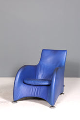 Edler Loge Sessel mit Hocker Designer Lounge Sessel Designed by Gerard Van den Berg für Montis echt Leder Sessel Relax Armlehnsessel 90s