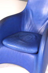 Edler Loge Sessel mit Hocker Designer Lounge Sessel Designed by Gerard Van den Berg für Montis echt Leder Sessel Relax Armlehnsessel 90s