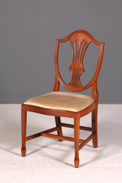 Edles 4x Englische Stühle Set Hepplewhite Stil Dining Chairs Antik Esszimmerstühle Küchenstühle Stuhlset Vintage