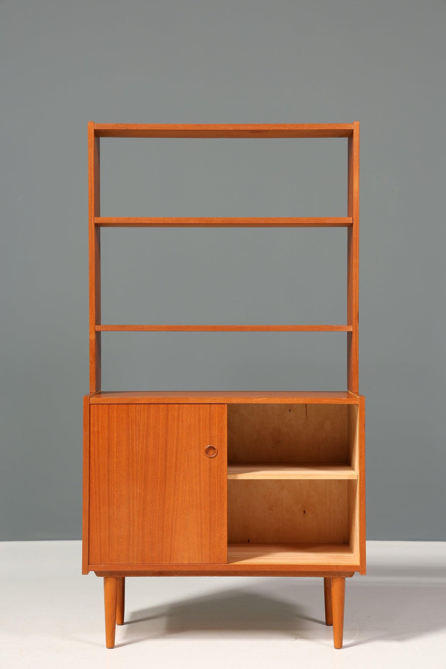 Traumhaftes Mid Century Regal Danish Design Teak Holz Bücherregal Retro Schrank Kommode 60s