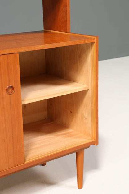Traumhaftes Mid Century Regal Danish Design Teak Holz Bücherregal Retro Schrank Kommode 60s