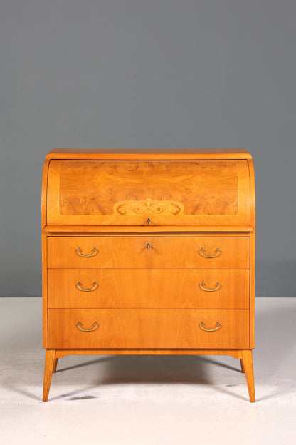 Wunderschöner Mid Century Rollladen Sekretär echt Holz Büro Schrank Vintage Schreibkommode