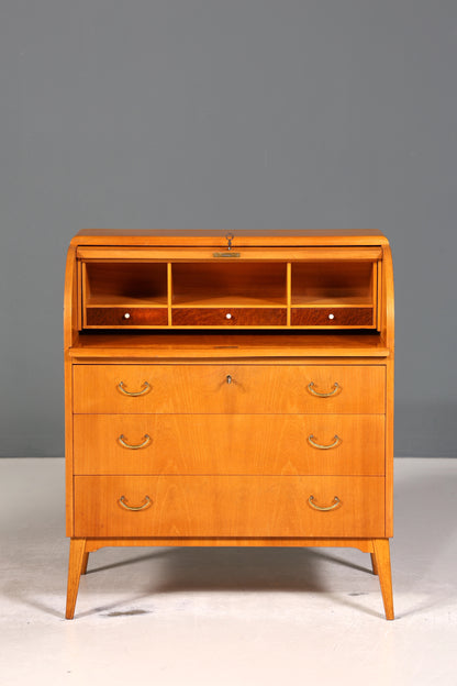 Wunderschöner Mid Century Rollladen Sekretär echt Holz Büro Schrank Vintage Schreibkommode
