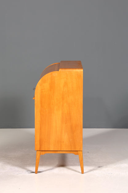 Wunderschöner Mid Century Rollladen Sekretär echt Holz Büro Schrank Vintage Schreibkommode