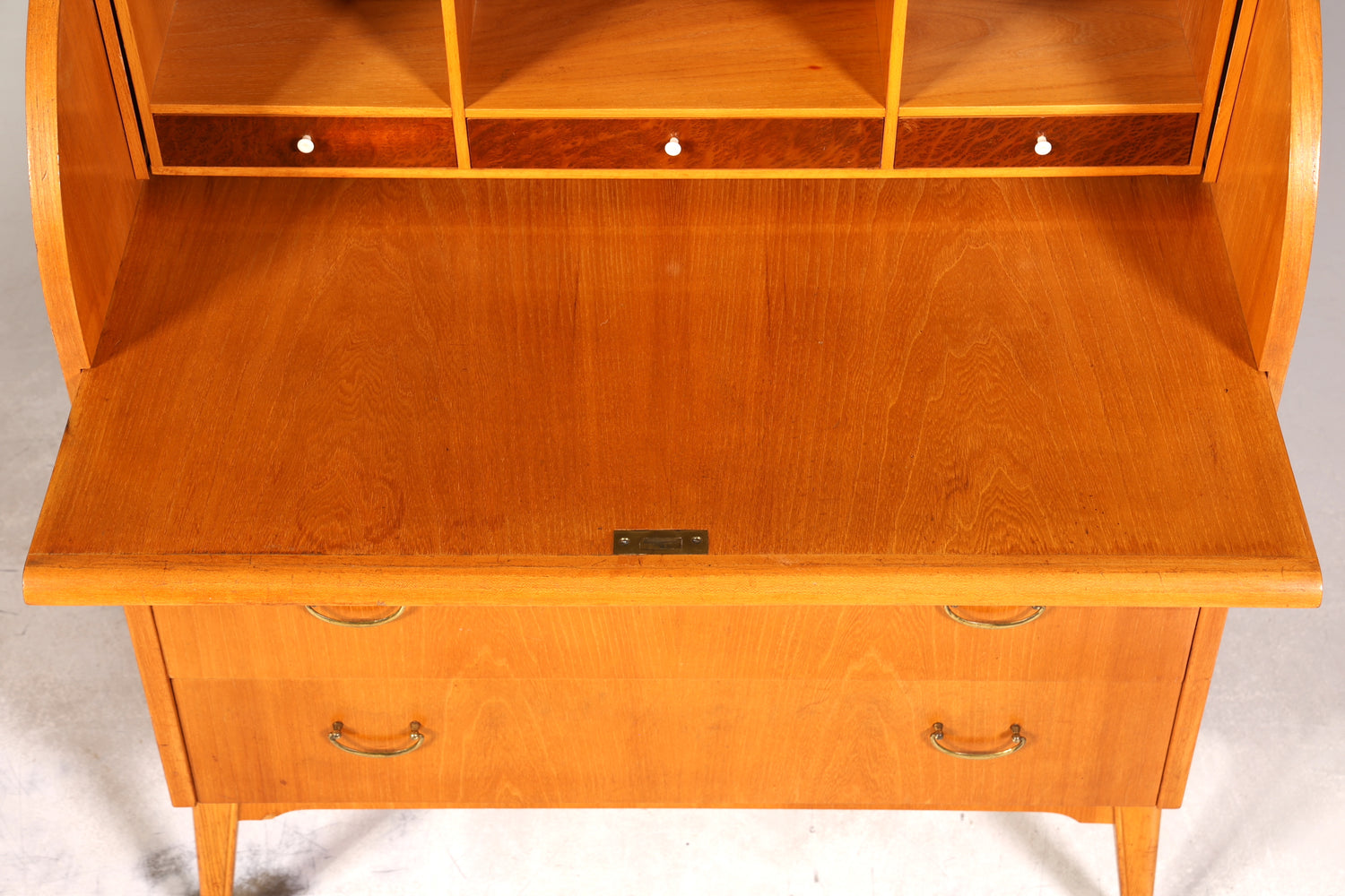 Wunderschöner Mid Century Rollladen Sekretär echt Holz Büro Schrank Vintage Schreibkommode