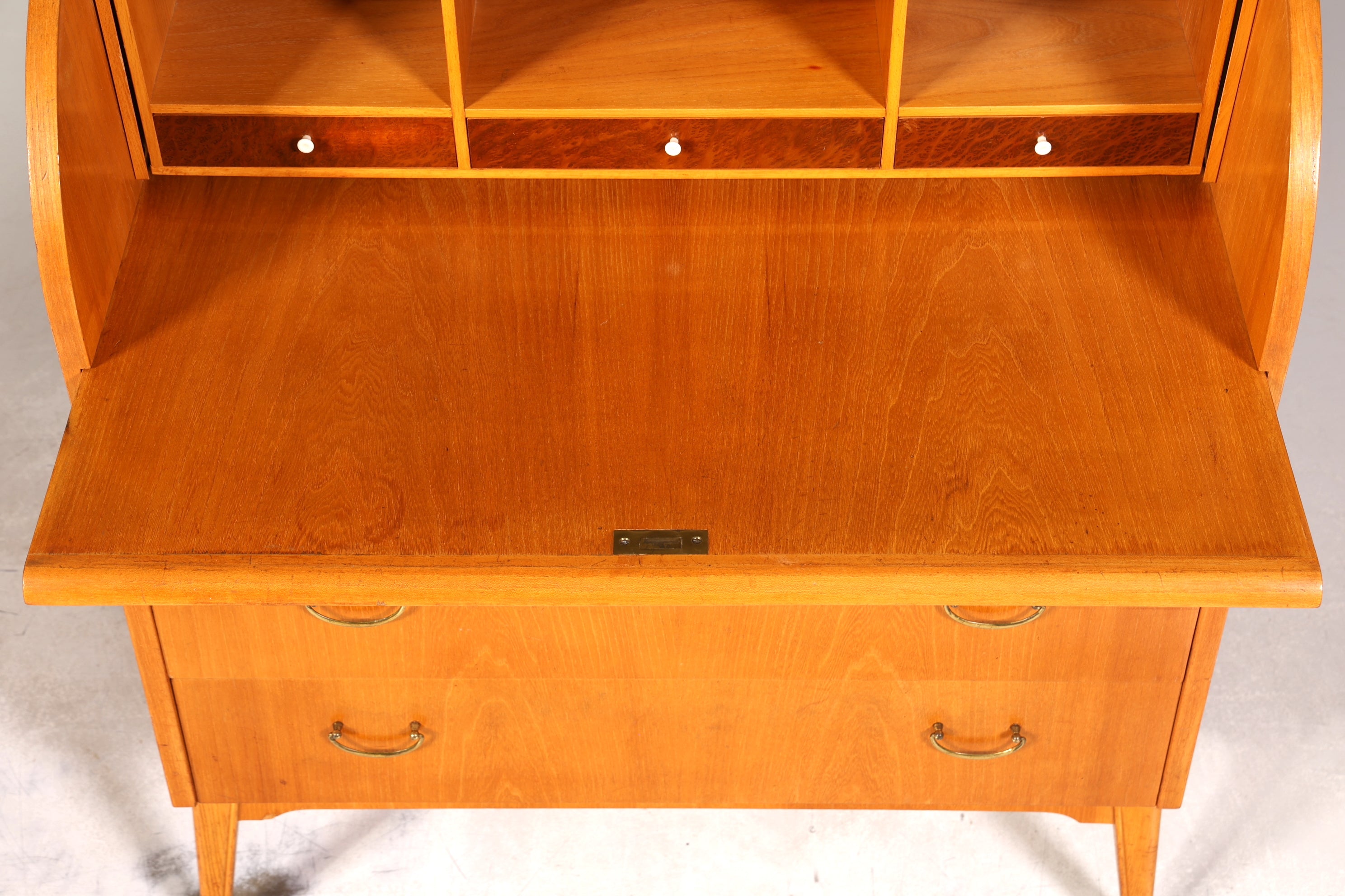 Wunderschöner Mid Century Rollladen Sekretär echt Holz Büro Schrank Vintage Schreibkommode