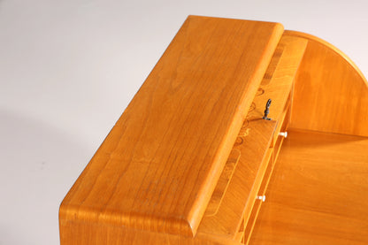 Wunderschöner Mid Century Rollladen Sekretär echt Holz Büro Schrank Vintage Schreibkommode