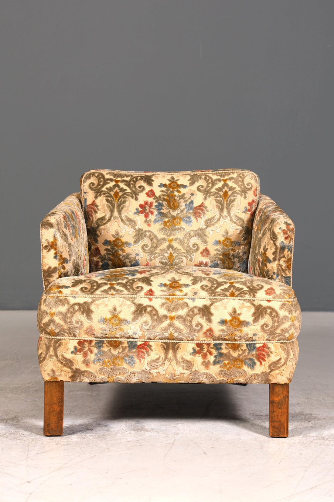 Wunderschöner Chippendale Sessel Art Deco Stil Lounge Floraler Samt Stoff Sessel 2 von 2