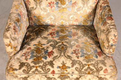 Wunderschöner Chippendale Sessel Art Deco Stil Lounge Floraler Samt Stoff Sessel 2 von 2