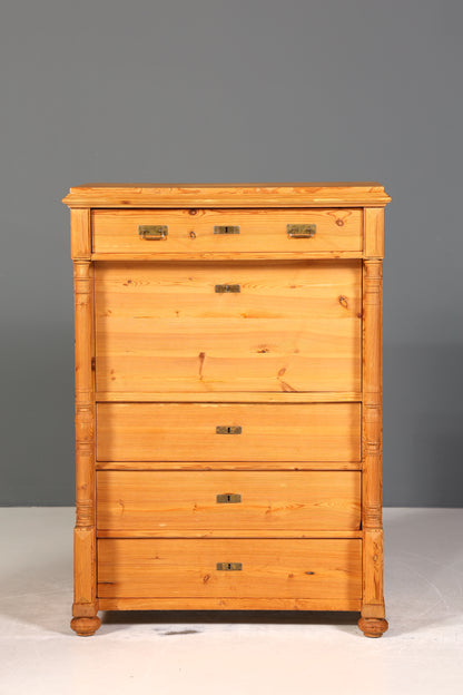 Stilvoller Gründerzeit Sekretär Vertiko Highboard Weichholz Jugendstil Kommode Landhaus Schrank um 1880