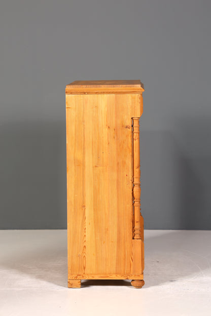 Stilvoller Gründerzeit Sekretär Vertiko Highboard Weichholz Jugendstil Kommode Landhaus Schrank um 1880