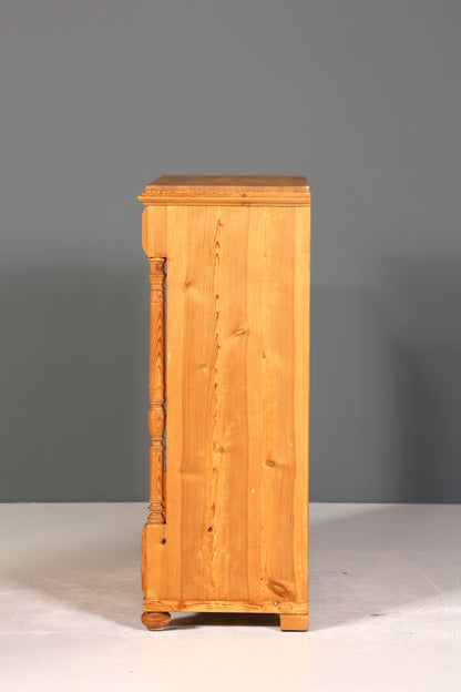 Stilvoller Gründerzeit Sekretär Vertiko Highboard Weichholz Jugendstil Kommode Landhaus Schrank um 1880