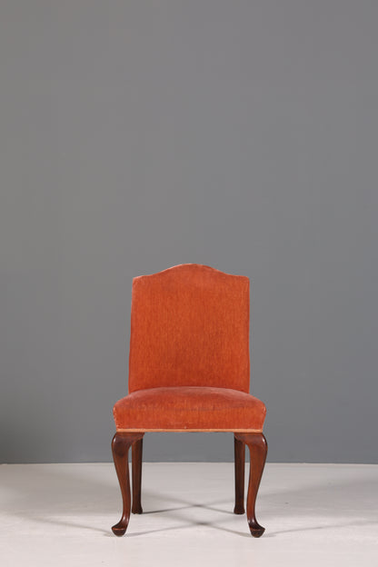 Edler Chippendale Stuhl Barock Stil Polsterstuhl Sekretär Stuhl Küchenstuhl Samt Stoff Sessel
