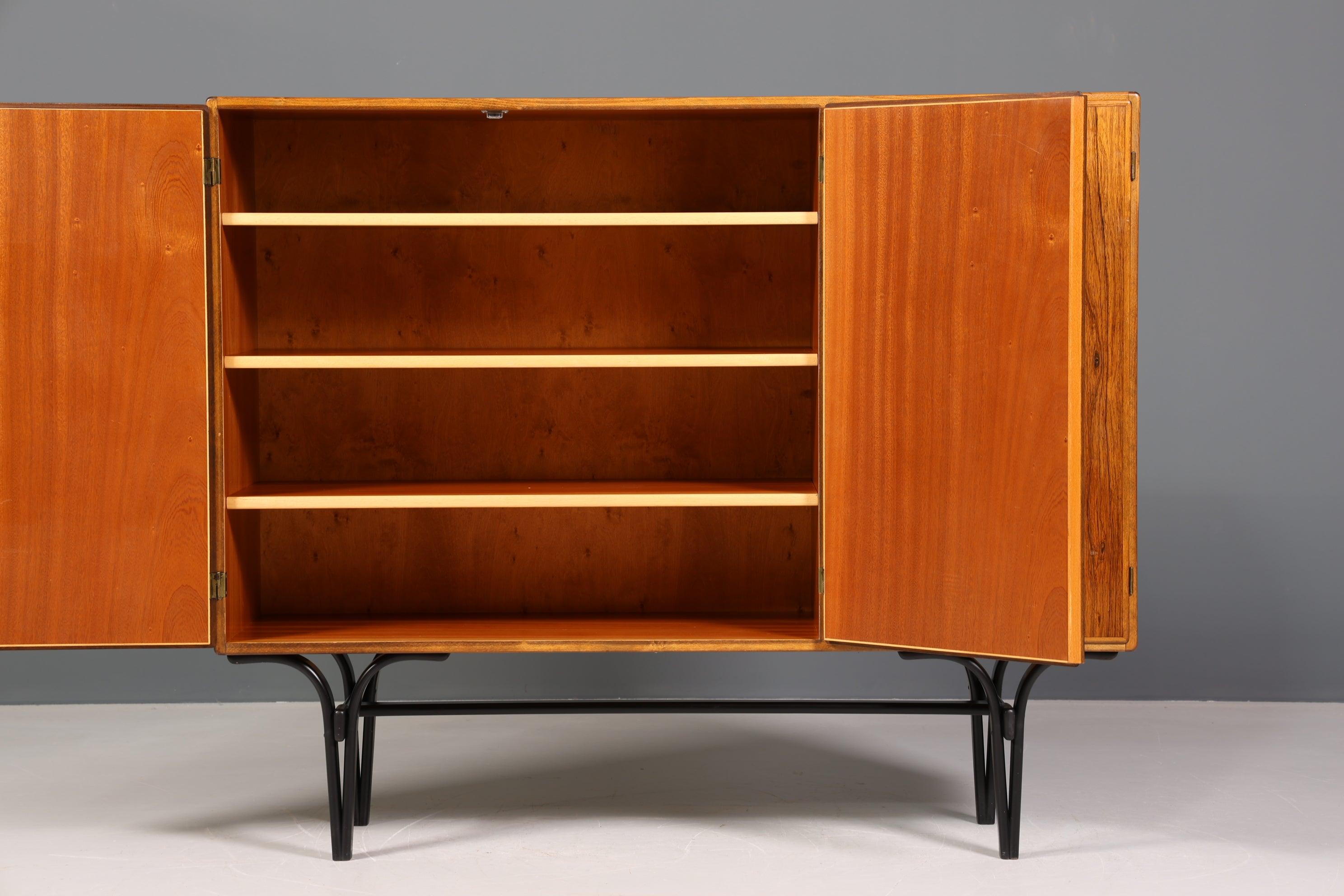 Traumhaftes Mid Century Highboard echt Holz Schrank Büro Kommode 60er Jahre