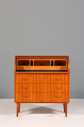 Stilvoller Mid Century Rollladen Sekretär echt Holz Büro Schrank Vintage Schreibkommode