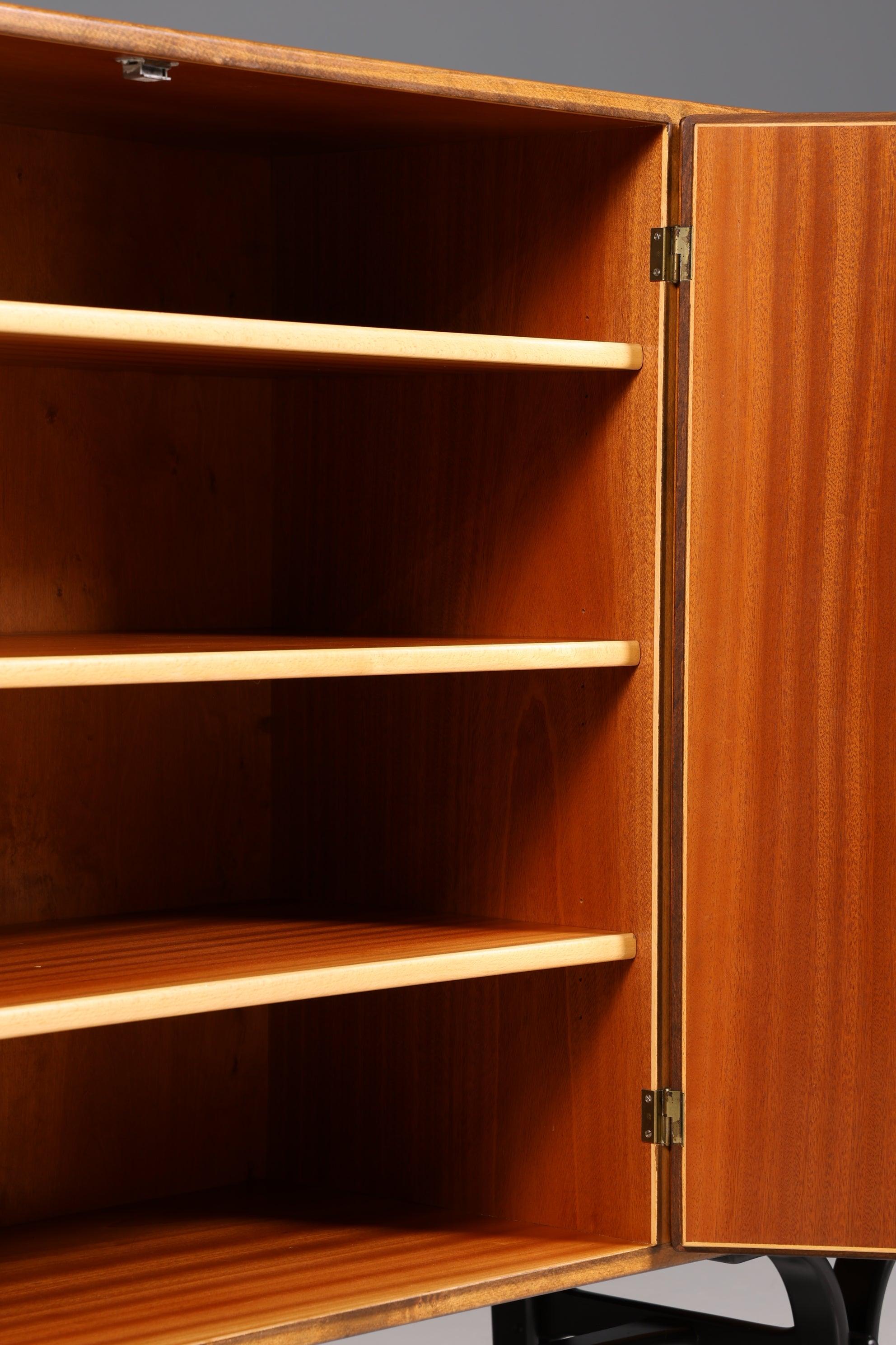 Traumhaftes Mid Century Highboard echt Holz Schrank Büro Kommode 60er Jahre