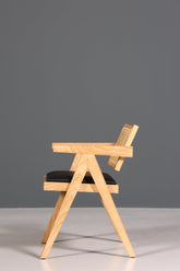 Sehr edler Korbgeflecht Stuhl "Vienna Wood +" Armlehnsessel Bauhaus Relax Lounge Chair Stuhl Esszimmer Stuhl Küchenstuhl