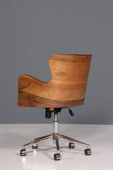 Chesterfield Büro Armlehnstuhl "Leon-Office" Nussbaum grün