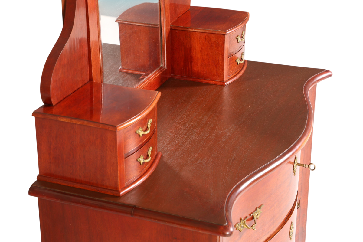Wunderschöne Englische Kommode mit Spiegelaufsatz Barock Stil Frisierkommode Holz Schrank Flurschrank