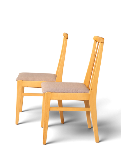 2x Schlichte Mid Century Stühle Retro Stuhlset Danish Design Küchenstühle Esszimmer Stühle