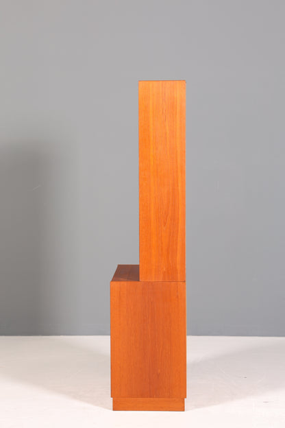Schlichtes Mid Century Regal Teak Holz Bücherregal Schrank Vintage Kommode Retro Buchablage