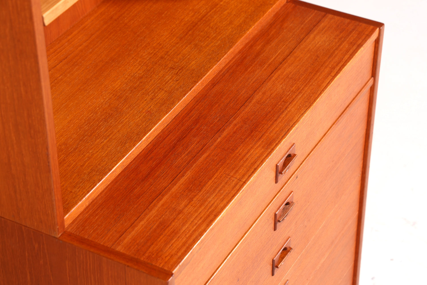 Schlichtes Mid Century Regal Teak Holz Bücherregal Schrank Vintage Kommode Retro Buchablage